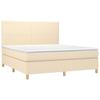 VidaXL Slatted Bed Base with Mattress and LED, Upholstered Bed, Double Bed, Adult Bedroom Interior Bed, 3135298