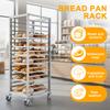18 Tier Aluminum Storage Cooling Sheet Pan Rack with 4 Wheels Commercial Bun Pan Bakery Rack for Restaurant Cafeteria Pizzeria