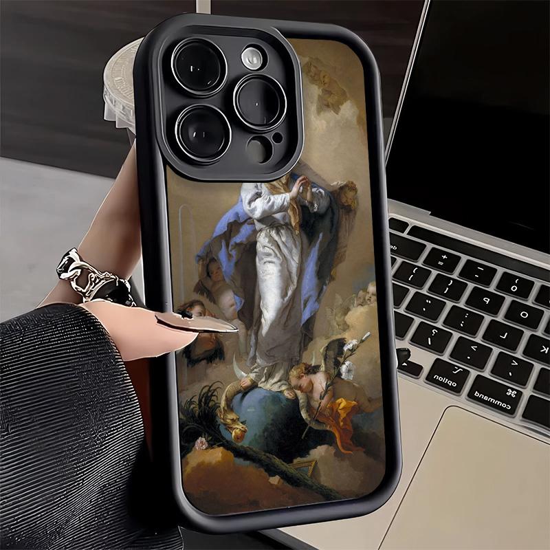 Чехол для телефона iPhone 17 Air 16E 15 16 Pro Max Ренессансная Эстетика Художественная Картина Чехол 14 Plus 13 12 Mini Мягкий Силиконовый