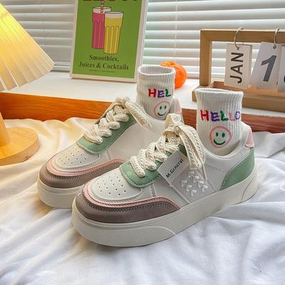 Женские кроссовки, новые зимние резиновые женские туфли на плоской подошве с мягкой подошвой, модные повседневные пшеничные кроссовки в тон, женские кроссовки