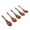 5Pcs Handmade Japanese  Wooden Soup Spoons 6 Inch Long Wooden Spoons for Coffee Tea Drinks