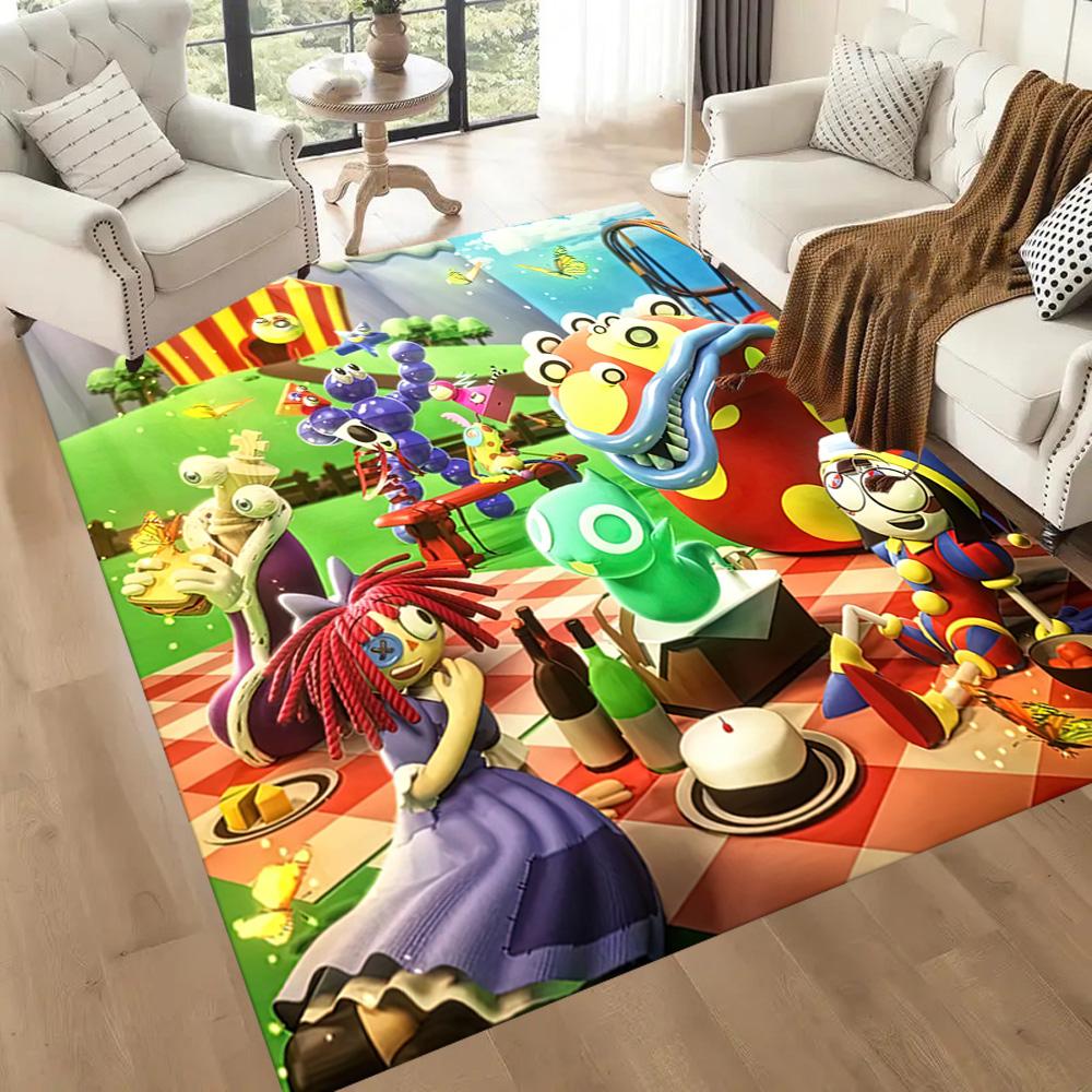 Digital Circus Floor Rug Office Rug Design for Balcony Bedrooms Playrooms Decorate room Anti-slip Rug Decorate Offices Best for Christmas