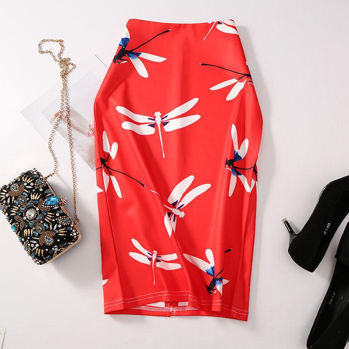 Женская юбка-карандаш с цифровым принтом, юбка-полудлина и облегающая юбка OL.