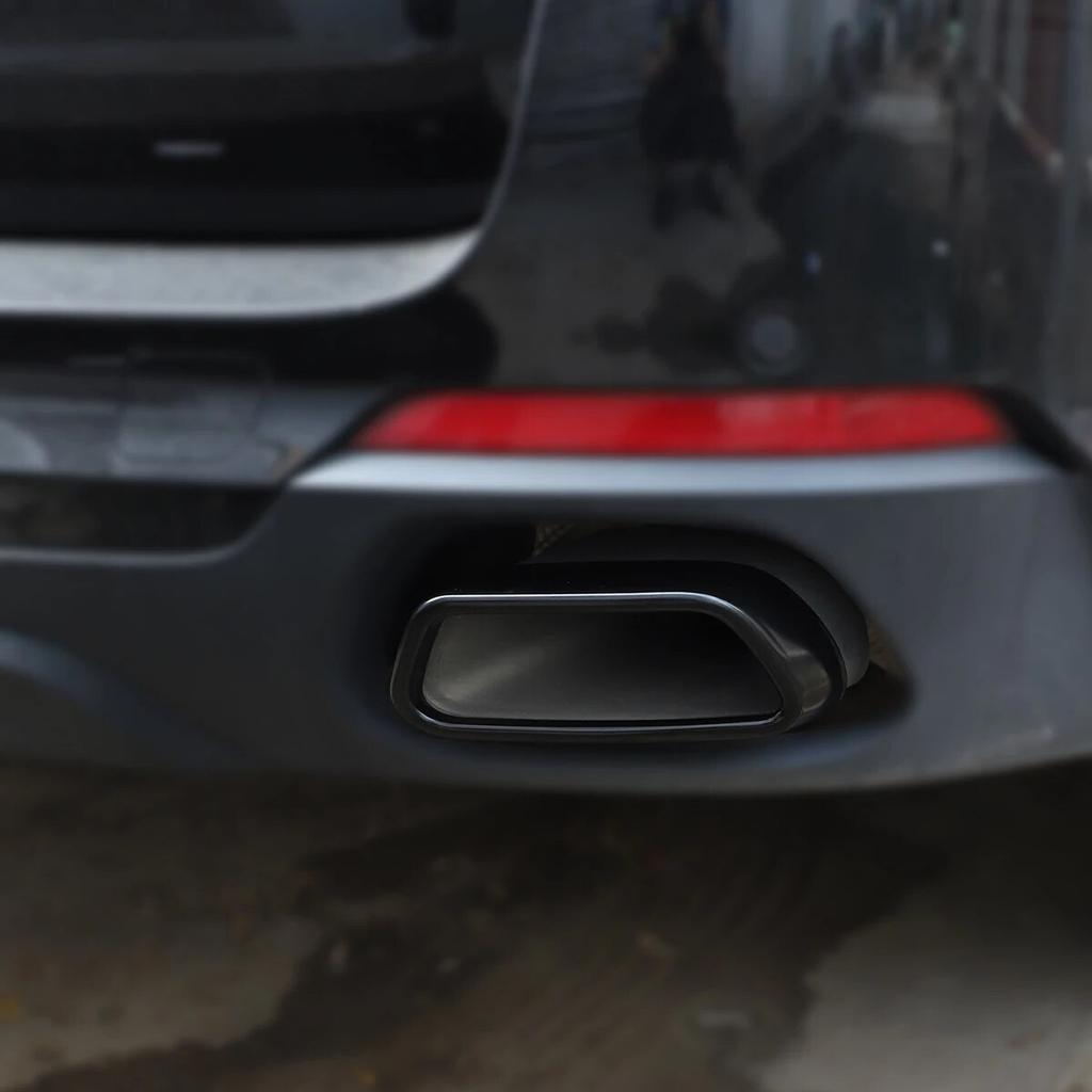Для BMW X5 F15 X6 F16 2014-2018 нержавеющая сталь черная крышка выхлопной трубы автомобиля 1 компл. автомобильные аксессуары для горла