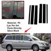 6 Pcs/Set Car Door Trim Pillar Post Cover Glossy Black For Honda Odyssey 2005-10