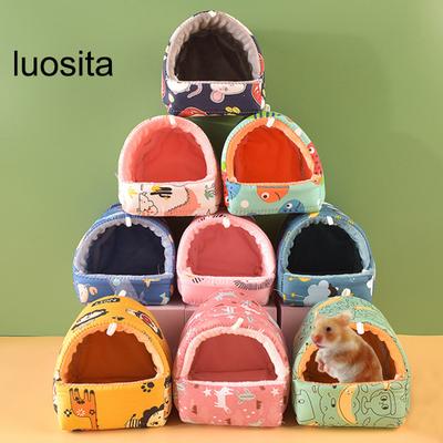 Гнездо морской свинки с мультяшным узором, убежище для домашних животных, теплое маленькое животное, хомяк, белка, кровать, домик, клетка, аксессуары