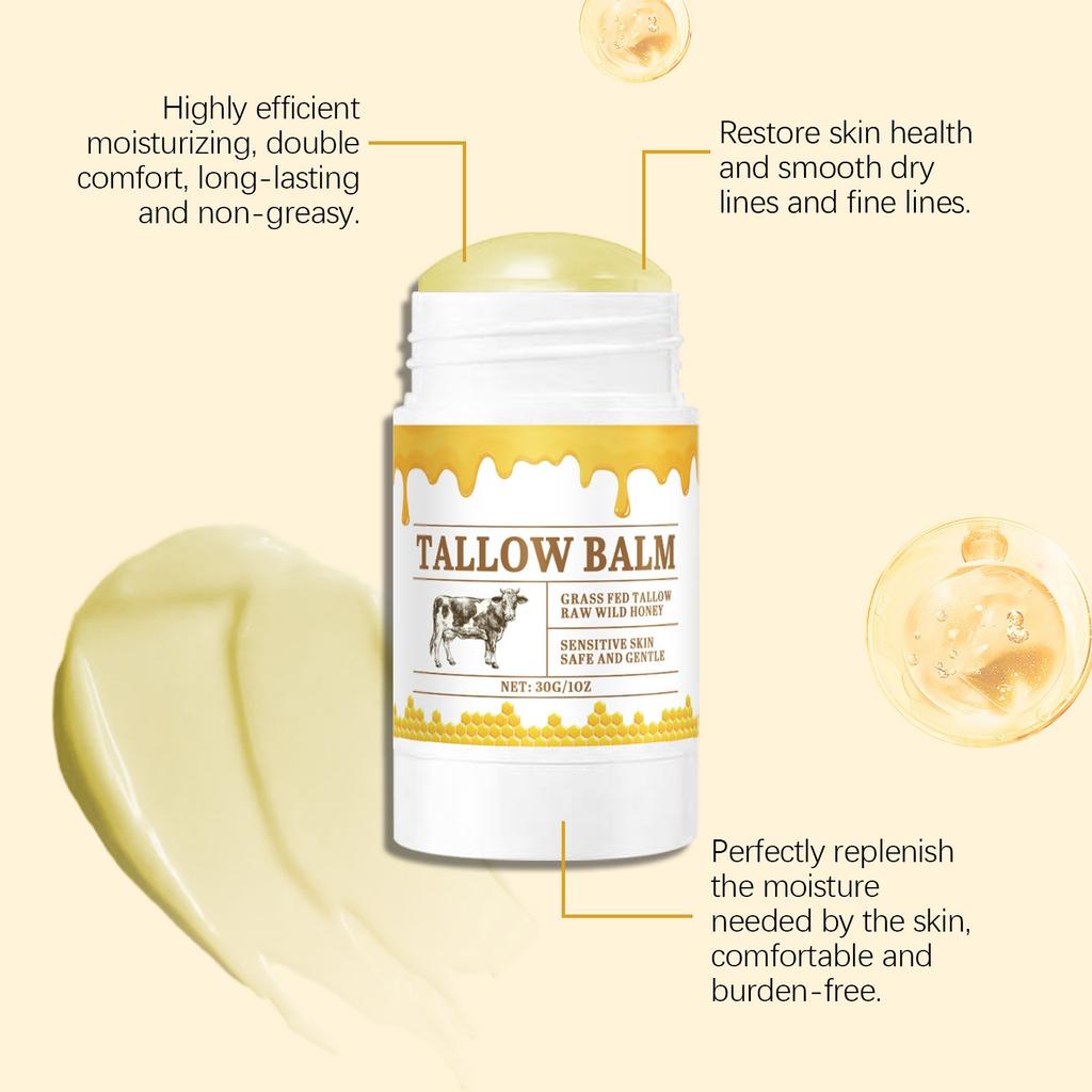 Говяжий жир в палочке Говяжий жир для кожи без запаха Органический говяжий жир Blam Grass Fed Finished Whipped Tallow Face Cream Moisturizer Bod 30g