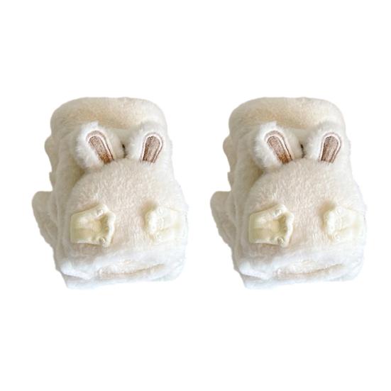 Women Winter Plush Gloves Thickened Warm Fuzzy Rabbit Mittens Girls Convertible Winter Fingerless Mittens for Cycling Outdoor Exercise