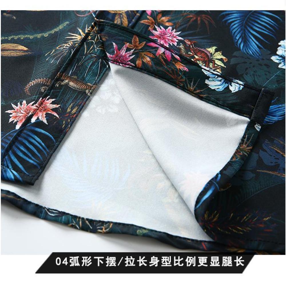 Новая мужская рубашка с коротким рукавом и цветочным принтом, модная и красивая, свободного кроя