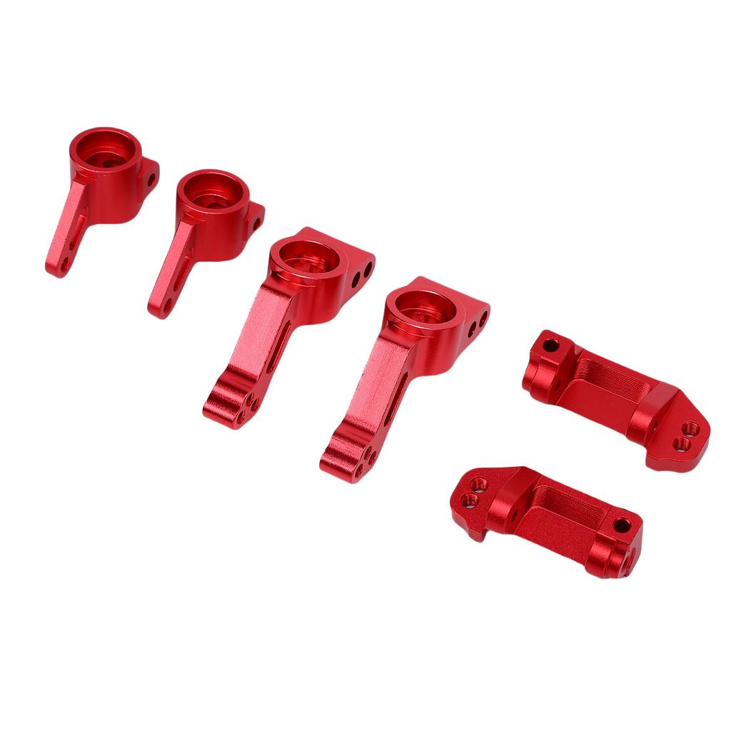RC Car Front Steering Blocks Caster Blocks and Rear Stub Axle Carriers Kit Replacement for Traxxas Slash 2WD RC Car Red