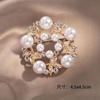 Brooch High-End Sense Niche High-End Women'S Silk Scarf Buckle Alloy Corsage Small Fragrant Wind Pearl Rhinestone High-End