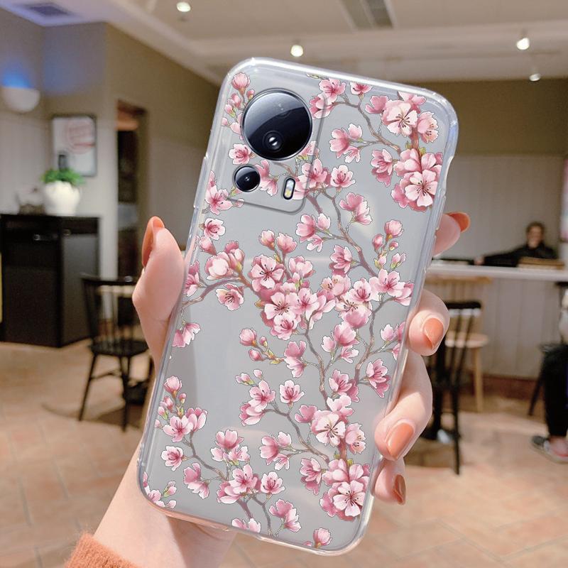 For Xiaomi 13 Lite Case Flowers Cartoon Shockproof TPU Bumper Silicone Soft Phone Cover For Xiaomi 13Lite Xiaomi13 Lite Funda