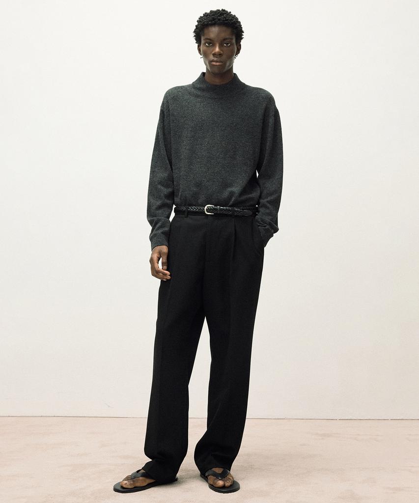 IL CORSO Wool Blend Relaxed One-Tuck Slacks Black Iepa5F003Bk