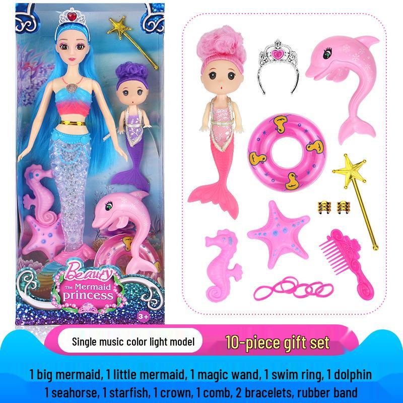 Набор кукол «Принцесса-русалка» для ролевых игр со светом и музыкой – Идеальный подарок на день рождения для девочек