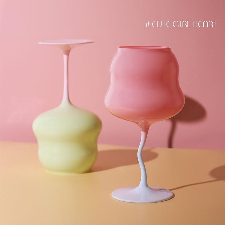 Cream Goblet Medieval Retro Crystal Glass Home Decorative Cup Sparkling Wine Glass Juice Cup for Cold Drink