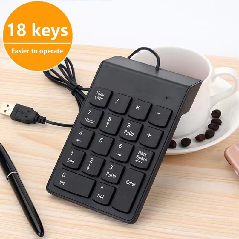 Проводная USB-клавиатура с цифровым блоком для быстрого и точного набора текста для ноутбука, ПК, настольного компьютера, ноутбука для программистов и геймеров
