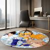 The Rose of Versailles Printed Round Rug Carpet Chair Rug Area Rug Entryway Doormats,for Office Chair Living Room Bedroom Kitchen Room.