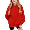 Winter Boy And Girls Solid Color Long Sleeved Hooded Sweatshirt Tops