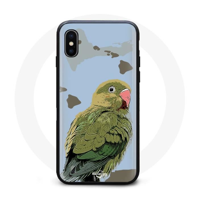Чехол - Попугайчик - Iphone XS Max - Гибкий - Зеленый - Унисекс