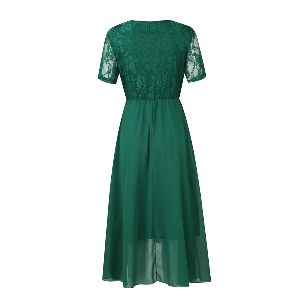 Женское платье шифоновое элегантное кружевное лоскутное платье с вырезом длинное платье вечернее платье подружки невесты