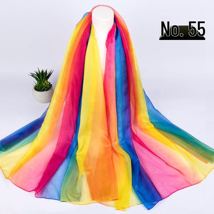 Women's Chiffon Scarf - Lightweight, Printed Sun Protection for Spring, Summer, Fall - Versatile Beach Shawl