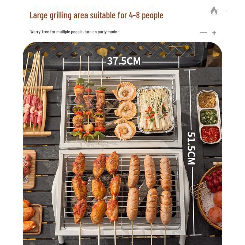 Outdoor Charcoal BBQ Grill and Fire Pit