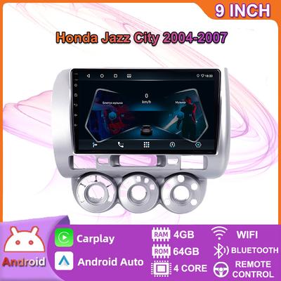 Беспроводное автомобильное радио Carplay для Honda Jazz City 2004-2007 Android мультимедийный видеоплеер GPS-навигация WIFI 4 + 64 ГБ
