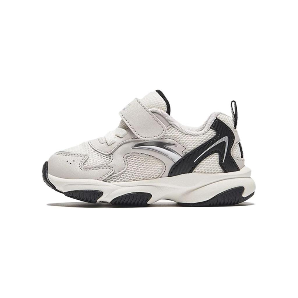 Anta Kids Synthetic Leather Comfortable Non-Slip Anti-Kick Wear-Resistant Low-Top Walking Shoes Baby Shoes White A12430003-1