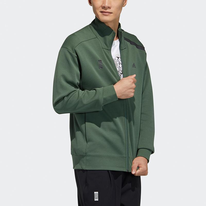 Adidas Повседневная спортивная куртка с воротником-стойкой, мужская верхняя одежда, зеленая GP0908