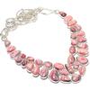 Родохрозит драгоценный камень ручной работы 925 серебряное ювелирное ожерелье 18 дюймов JCN409-22