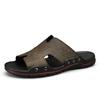 Cool Leather Men Slippers Genuine Leather Slides Man Summer Shoes For Men Leisure Outdoor Sandals Plus Size 38-48
