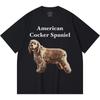 Футболка из 100% хлопка плотностью 230 г/м2 с принтом американского кокер-спаниеля, забавная футболка из чесаного хлопка в стиле Харадзюку