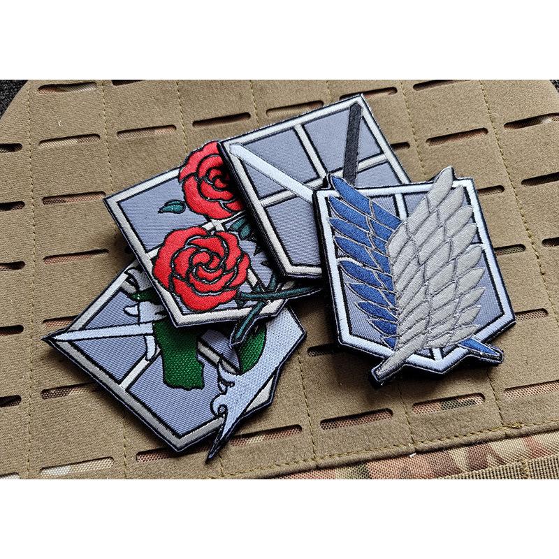 Нашивка Attack On Titan с вышитыми нарукавными повязками Wings Of Liberty из ПВХ, резиновые нашивки для тактического рюкзака, японская наклейка-аниме