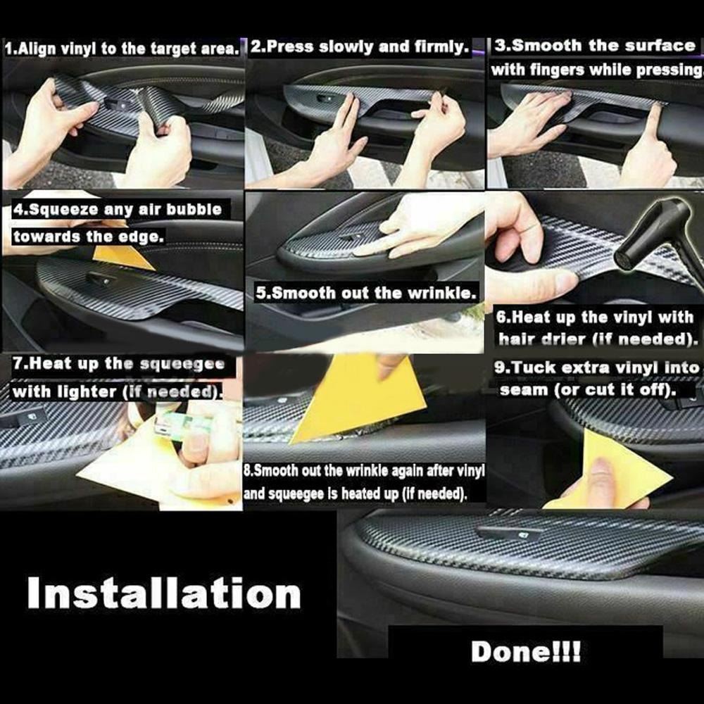 Наклейки для отделки салона с 3D-рисунком под карбоновое волокно Новые для BMW 5 серии F10 2011-17 гг.