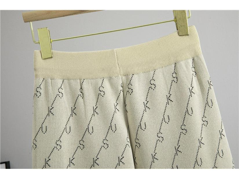 Женский осенне-зимний комплект в полоску: вязаный свитер и брюки-палаццо - стиль «маленький аромат», повседневная спортивная одежда