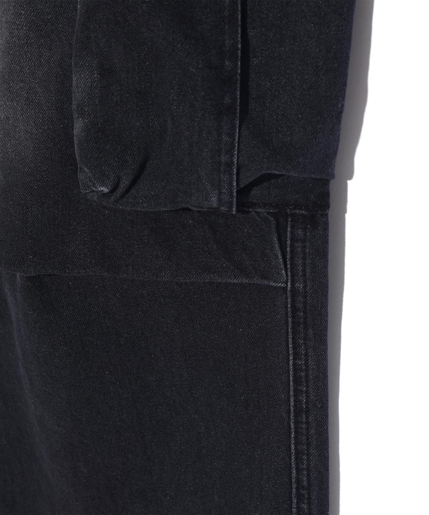 RAYFIKERS Cargo Parachute Elastic Denim Pants Mq6Du164_Black