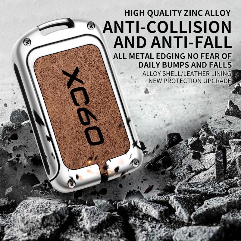 Suitable for Volvo XC60 zinc alloy car key bag cover remote control protective cover special key chain shell accessories