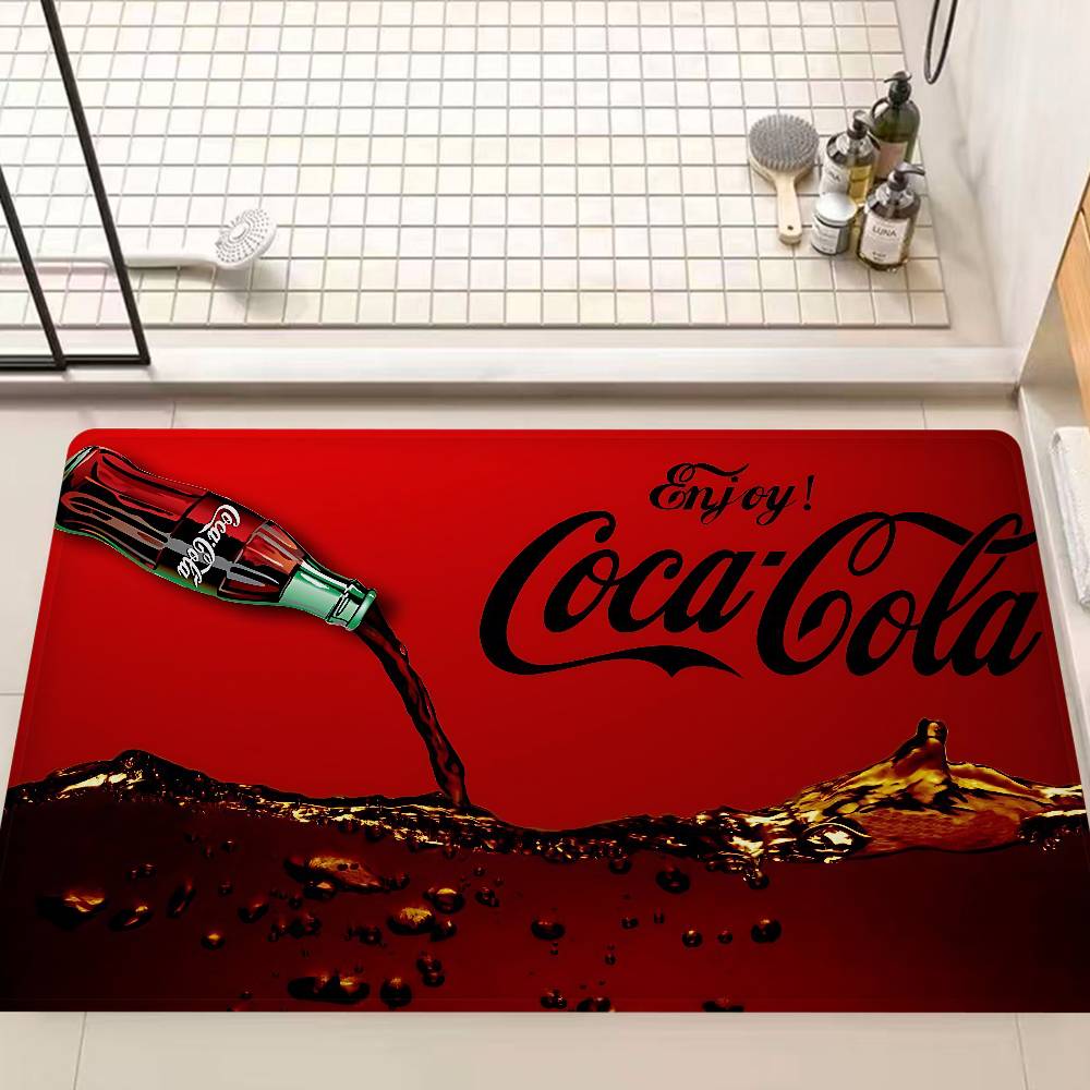 Коврик для двери C-Coca logo C-Cola Моющийся Нескользящий Коврик для зоны гостиной, дивана, стульев Кухонный коврик для двери Ковер