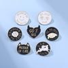 Creative Cartoon Cat Brooch Stylish Personalized Letter Pin For Fashion Accessories