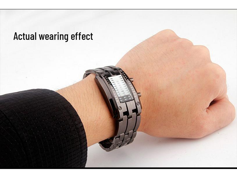 Корейские модные LED часы Железный Человек с двойной линией, бинарные, модные, парные, студенческие