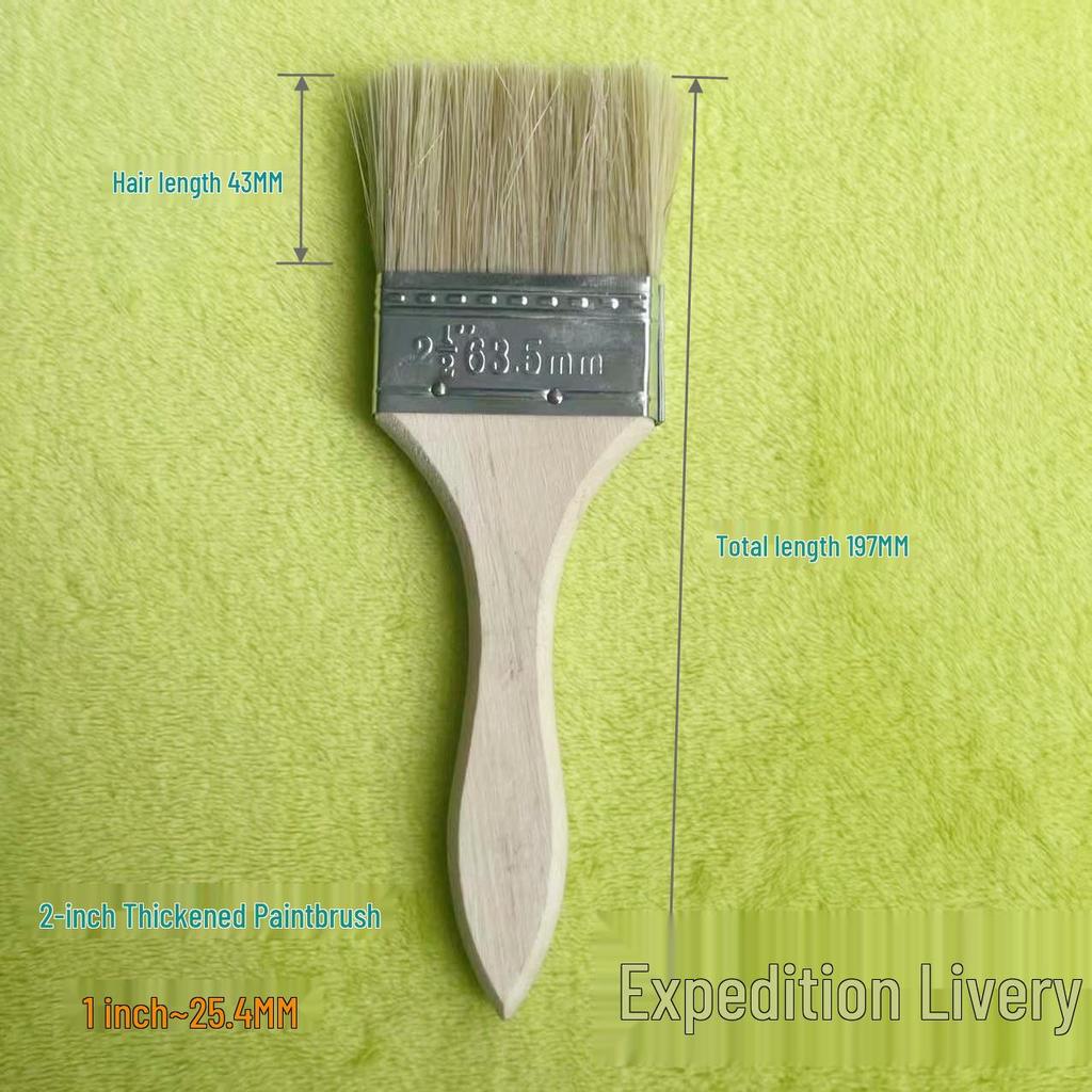 Brown Long Bristle Paint Brush Set - Sizes 1" To 8" for Dusting & Painting