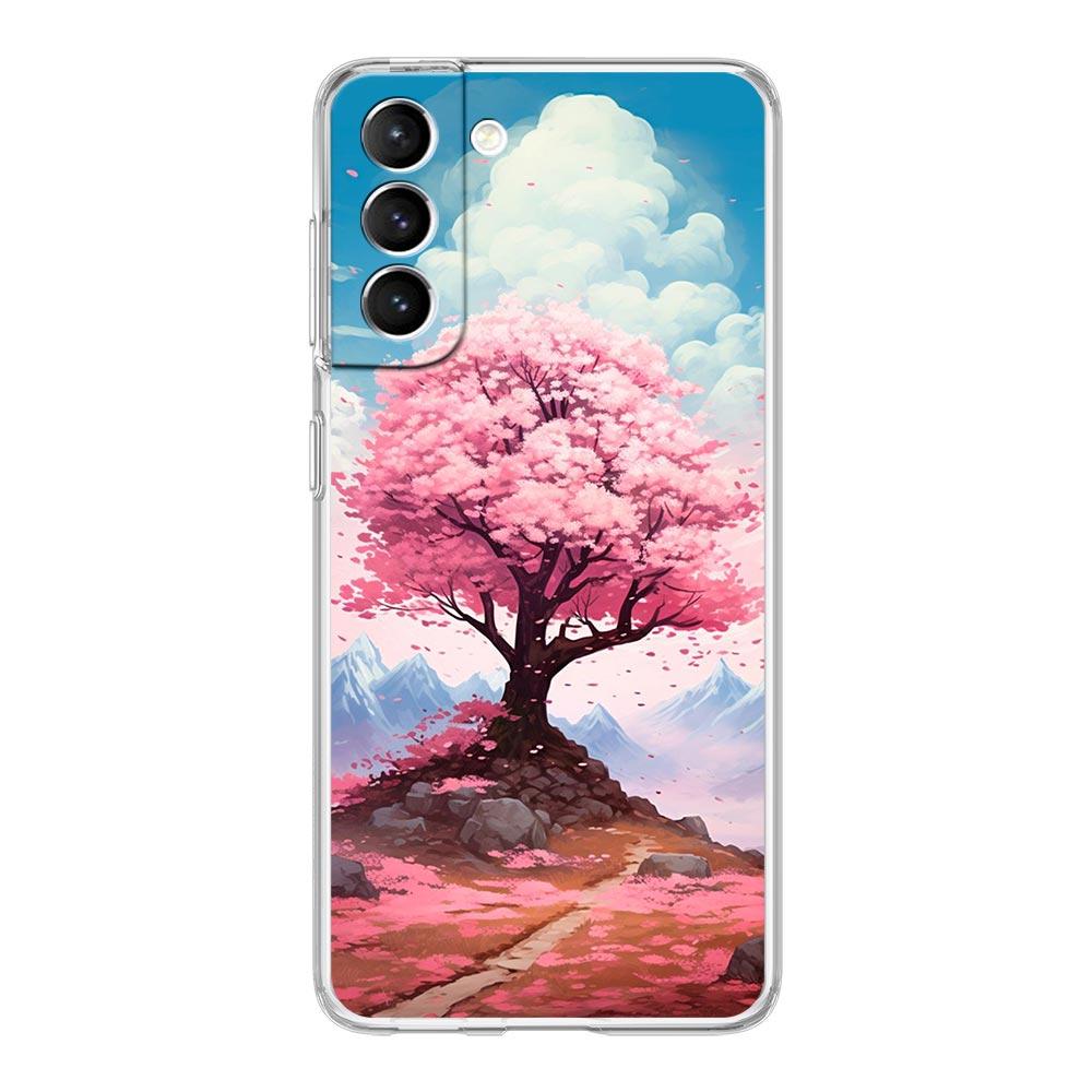 Чехол для телефона 'Цветущая вишня' для Samsung Galaxy S24 S23 S22 S20 Ultra S21 FE 5G S10 S9 Plus S10E S8 Мягкий силиконовый прозрачный чехол