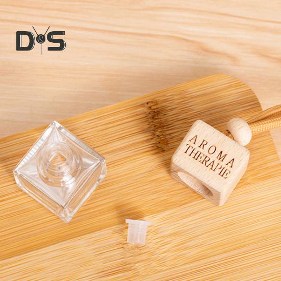 2 шт., 8 мл, прозрачная маленькая квадратная бутылка, автомобильный флакон для духов, регулируемая длина, аромат, пустая бутылка, подвеска, аромат для интерьера