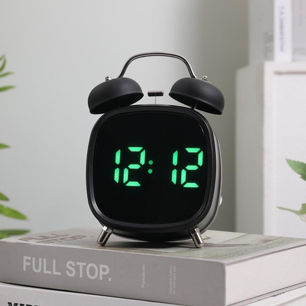 High Volume Twin Bell Alarm Clock Voice Control Digital Alarm Clock Table Clock  Indoor Use