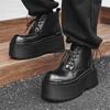 Парижский подиум ботинки дерби на толстой подошве 10 см мужские на платформе нишевые с большой головой ботинки Мартина 16800-J