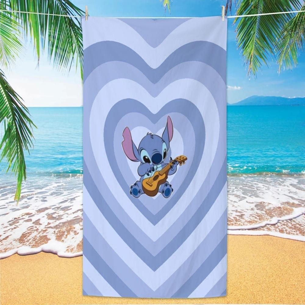 Western Anime Pattern Soft Thick Microfiber Large Towel For Children Beach Swimming