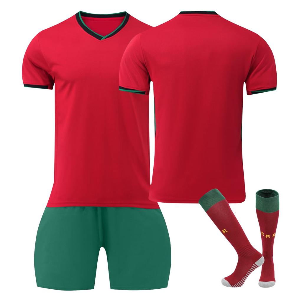 2425 Portugal Home Football Jerseys Shorts And Socks Set New Season Shorts And Socks Adult And Children Size Set