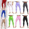 Mens Glossy Leggings Elastic Waistband Skinny Pants for Yoga Exercise Running Gym Fitness Workout