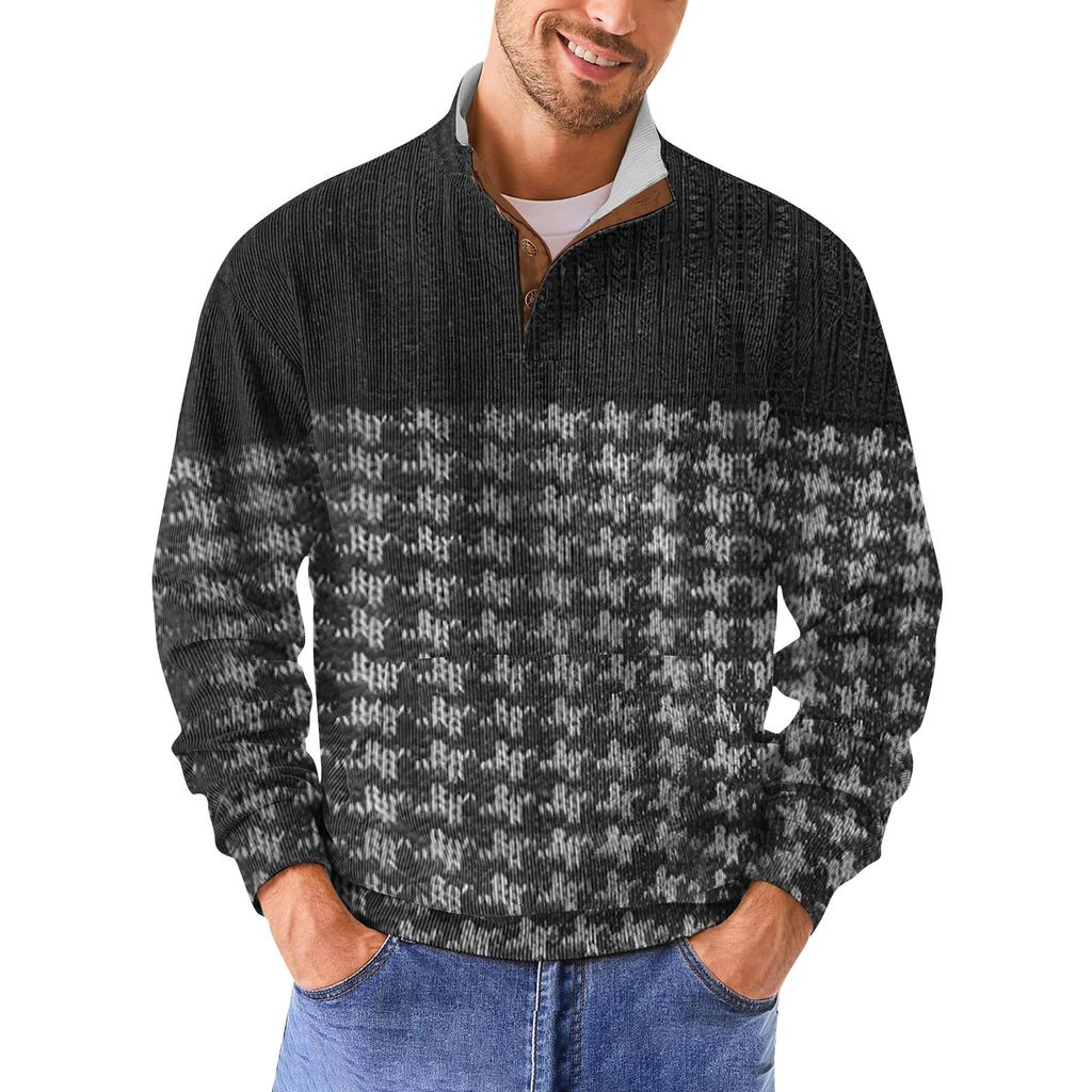 Мужская повседневная толстовка в стиле ретро с градиентным принтом