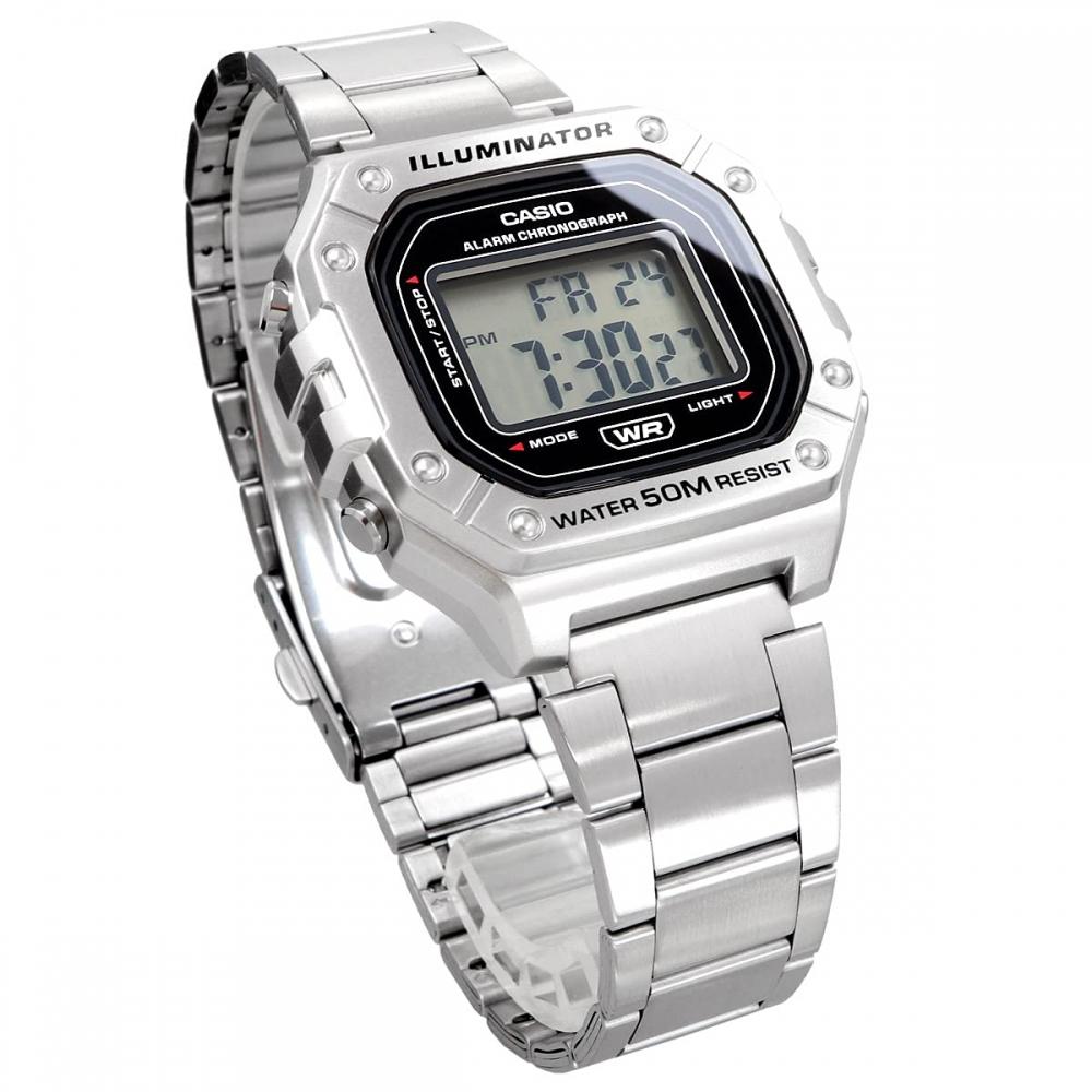 Casio CASIO Стандартные цифровые часы W-218HD-1AV Мужские дешевые Casio Chipkashi Metal Band Silver